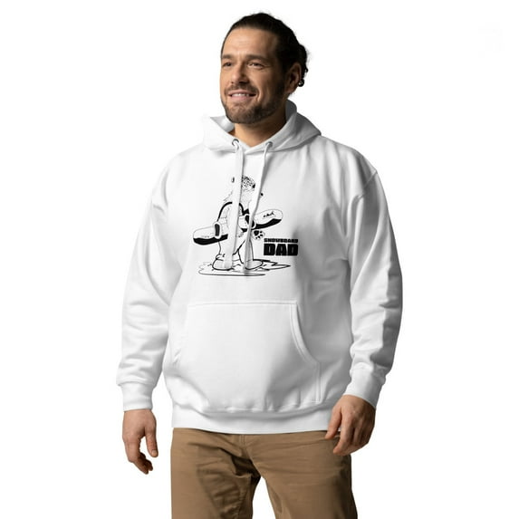Snowboard dadUnisex Hoodie (White, 2XL)