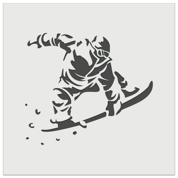 Snowboarder Jumping Flying Through Air DIY Cookie Wall Craft Stencil - 5.5 Inch