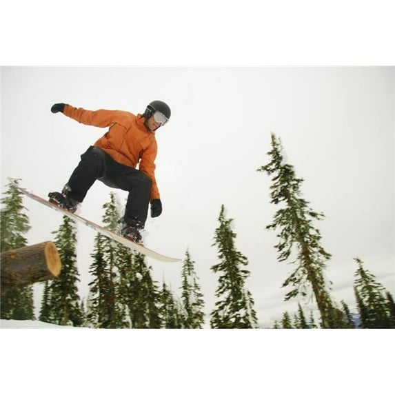 Snowboarder in Mid Air Poster Print by Leah Hammond - 17 x 11