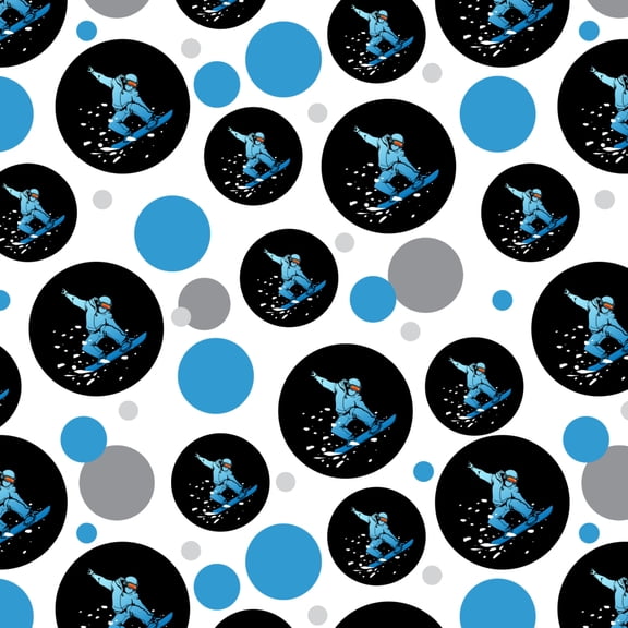 Snowboarder on Black Premium Gift Wrap Wrapping Paper Roll