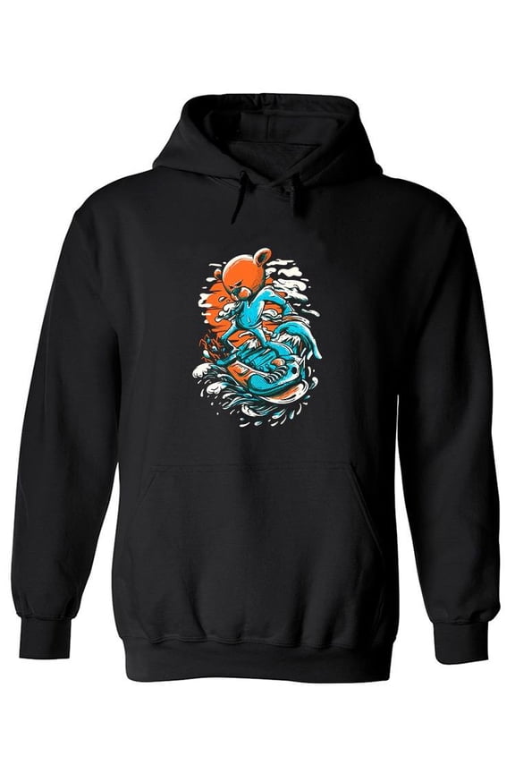 Snowboarding Bear. Hoodie Men -Image by Shutterstock, Male 4X-Large