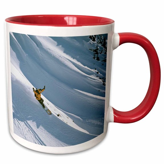 3drose, Snowboarding, Big Cottonwood, Wasatch-cache Nf, Utah - Us45 Hga0072 - Howie Garber, 11oz Two-tone Red Mug