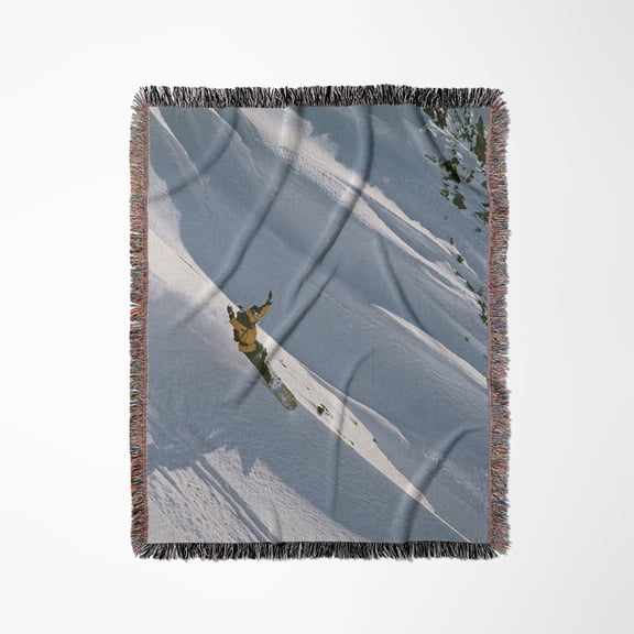 Snowboarding, Big Cottonwood, Wasatch-Cache Nf, Utah - Us45 Hga0072 - Howie Garber, Woven Blanket
