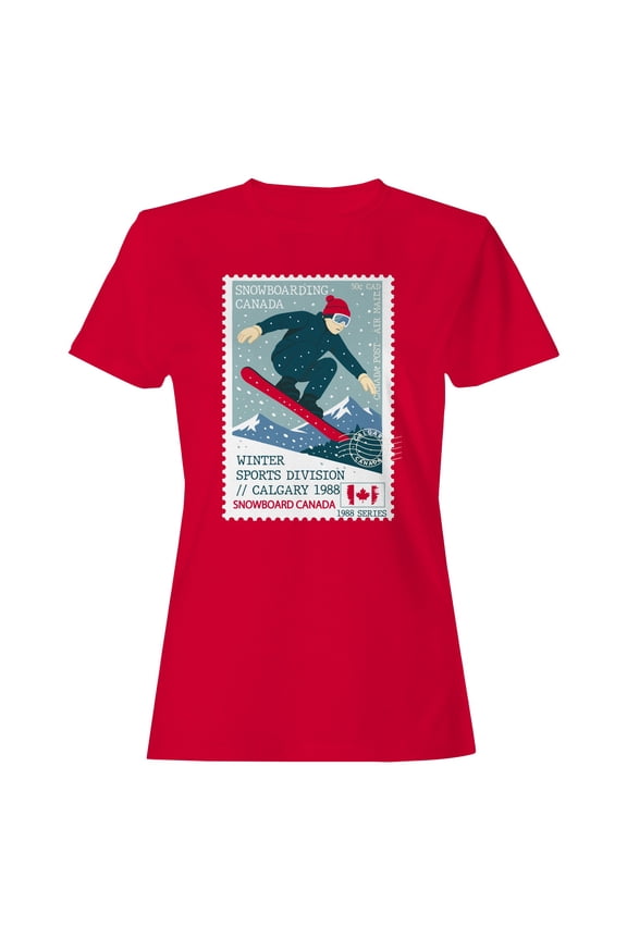 Snowboarding Canada Stamp Design Women's T-shirt