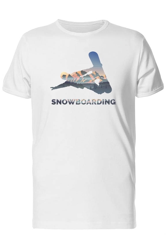 Snowboarding Landscape Art T-Shirt Men -Image by Shutterstock, Male Medium