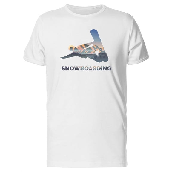 Snowboarding Landscape Art T-Shirt Men -Image by Shutterstock, Male x-Large