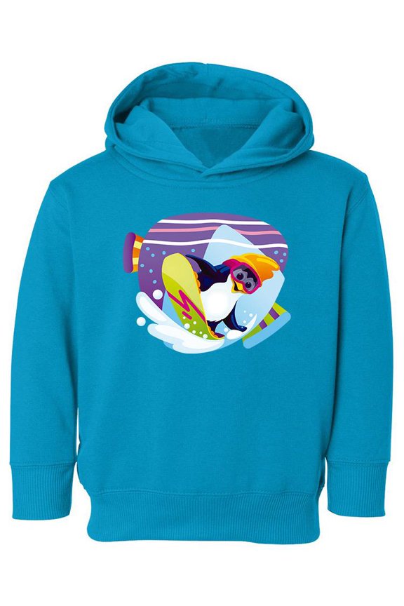 Snowboarding Penguin Hoodie Toddler - Toddler Hoodie