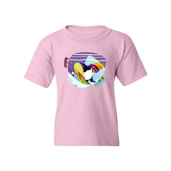 Snowboarding Penguin T-Shirt Juniors -Image by Shutterstock, Small