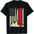 thumbnail image 1 of Snowboarding Skiing Snowboard American Flag Snowboarder T-Shirt Black 2X-Large, 1 of 3