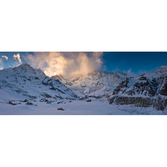 Snowcapped mountain, Annapurna Base Camp, Annapurna Range, Himalayas, Nepal Poster Print (27 x 9)