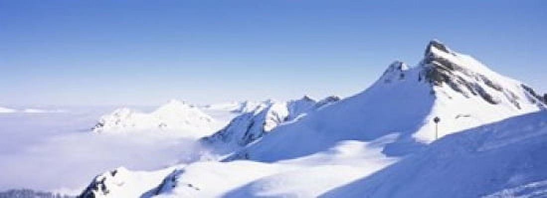 Snowcapped mountain range Damuls Faschina Vorarlberg Austria Canvas Art - Panoramic Images (18 x 7)