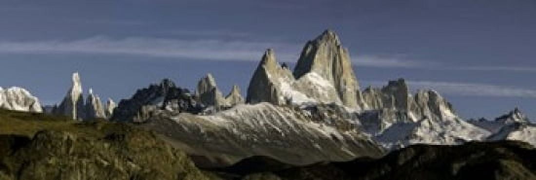 Snowcapped mountain range Mt Fitzroy Argentine Glaciers National Park Santa Cruz Province Patagonia Argentina Canvas Art - Panoramic Images (18 x 6)