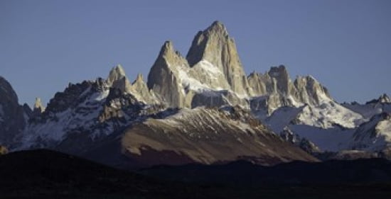 Snowcapped mountain range Mt Fitzroy Argentine Glaciers National Park Santa Cruz Province Patagonia Argentina Canvas Art - Panoramic Images (24 x 12)