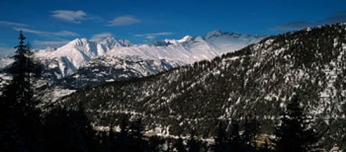 Snowcapped mountain range Simplon Pass Valais Canton Switzerland Canvas Art - Panoramic Images (30 x 14)