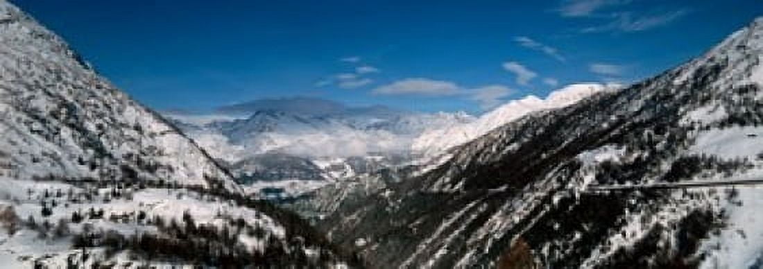 Snowcapped mountain range Simplon Pass Valais Canton Switzerland Canvas Art - Panoramic Images (36 x 13)