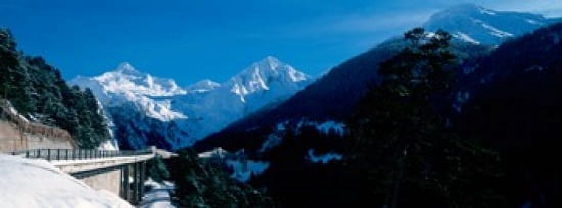 Snowcapped mountain range Simplon Pass Valais Canton Switzerland Canvas Art - Panoramic Images (36 x 13)