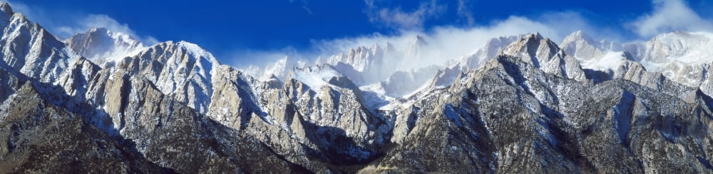Snowcapped mountains Californian Sierra Nevada California USA Canvas Art - Panoramic Images (5 x 20)