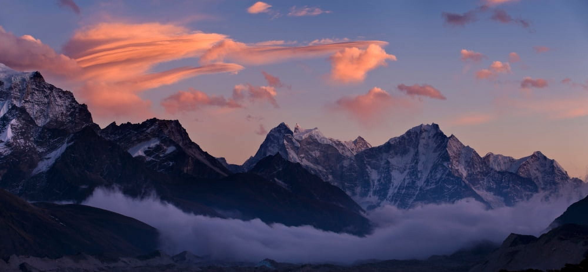 Snowcapped mountains Dudh Kosi Solukhumbu Himalayas Nepal Canvas Art - Panoramic Images (36 x 12)