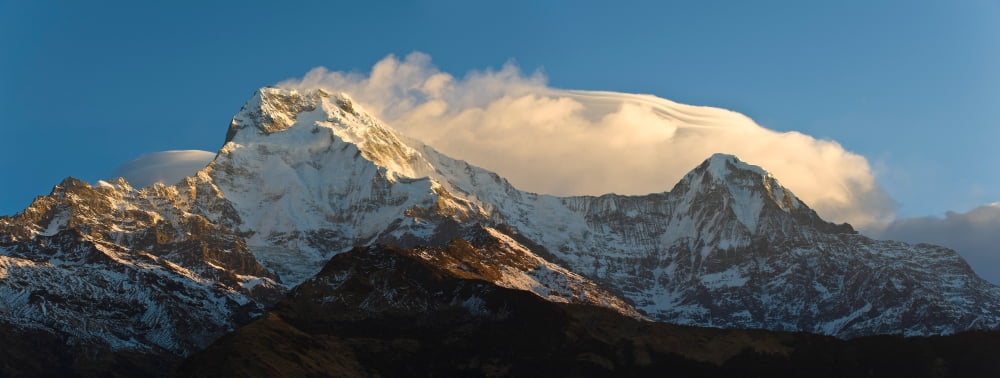 Snowcapped mountains Hiunchuli Annapurna Range Himalayas Nepal Canvas Art - Panoramic Images (36 x 12)
