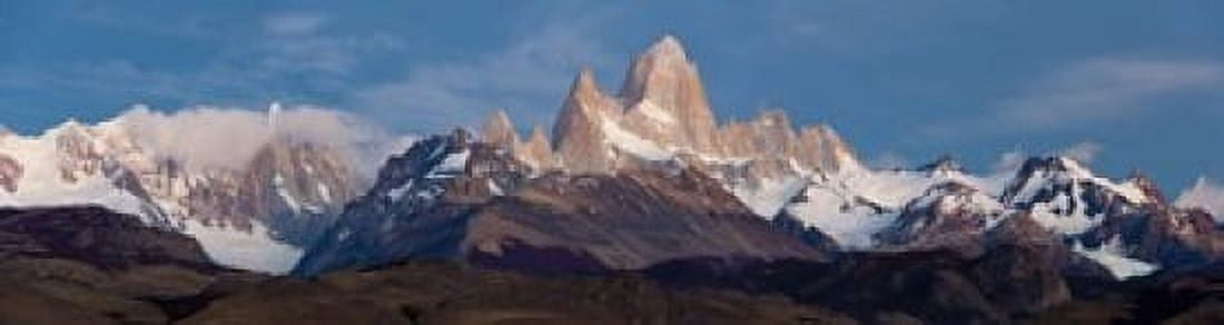 Snowcapped mountains Mt Fitzroy Cerro Torre Argentine Glaciers National Park Patagonia Argentina Canvas Art - Panoramic Images (21 x 6)