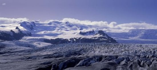 Snowcapped mountains on a landscape Fjallsjokull and Vatnajokull Iceland Canvas Art - Panoramic Images (30 x 14)