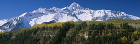 Snowcapped mountains on a landscape Wilson Peak in autum San Juan Mountains near Telluride Colorado Canvas Art - Panoramic Images (18 x 6)