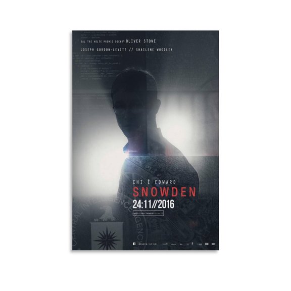 Snowden Classic Movie Poster Canvas Wall Art Poster Decorative Bedroom Modern Home Print Picture Artworks Posters 16x24inch(40x60cm)