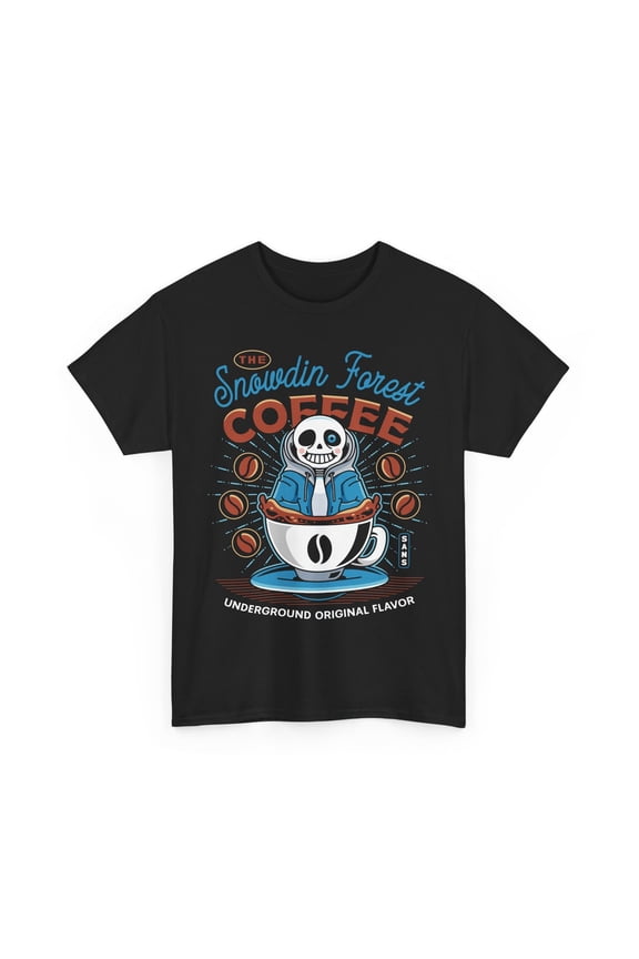 Snowdin Forest Coffee Emblem Unisex T-Shirt. Undertale Video Game. Deltarune.