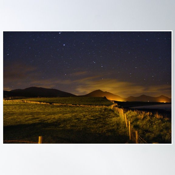 Snowdonia At Night Poster Wall Art, Modern Wall Decor, 12x18 UNFRAMED