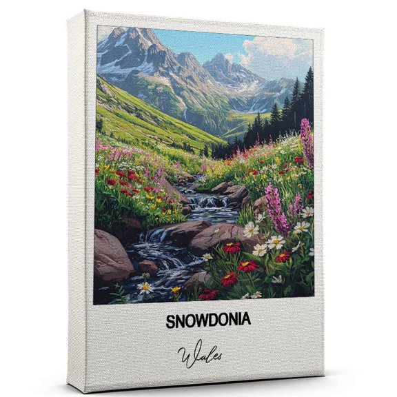 Snowdonia Travel Art Canvas  Modern Wall Art Inspired by Wales Canvas  Great Gift for Travel Lovers  Ready to Hang