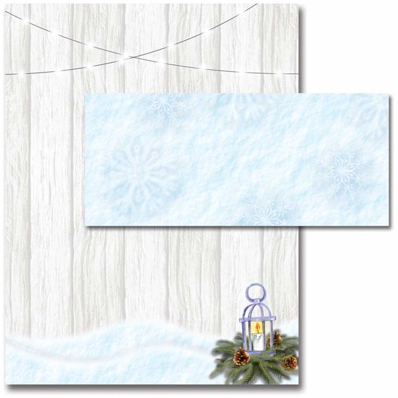 Snowdrift Winter Letterhead Paper With Coordinating Envelopes, The Image Shop