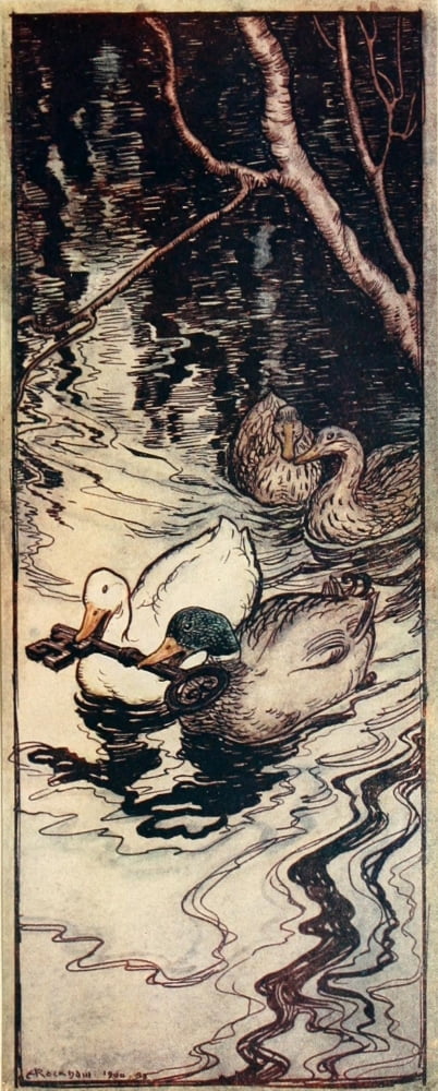 Snowdrop & other Tales 1920 Ducks Canvas Art - A Rackham (18 x 24)