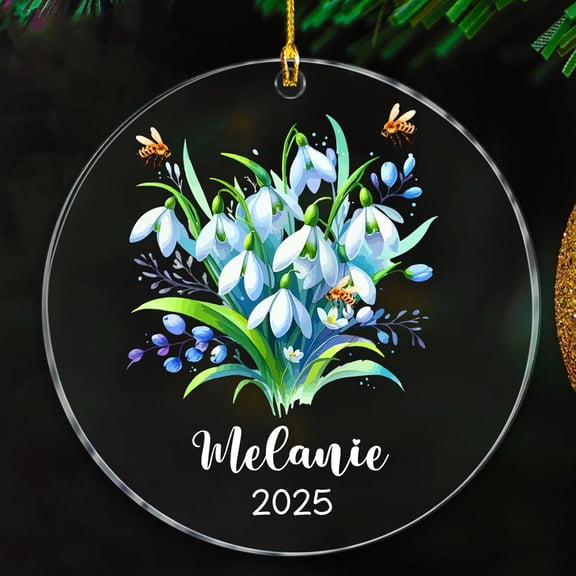 Snowdrops Xmas Ornaments Gift for Snowdrops Lover Women Friend Family, Name Snowdrops Flowers Ornaments Christmas 2025, Unique Snowdrops Ornament, Snowdrops Christmas Ornament