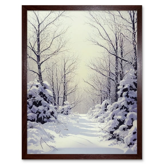 Snowed In Again Winter Tranquil Landscape Art Print Framed Poster Wall Decor 12x16 inch