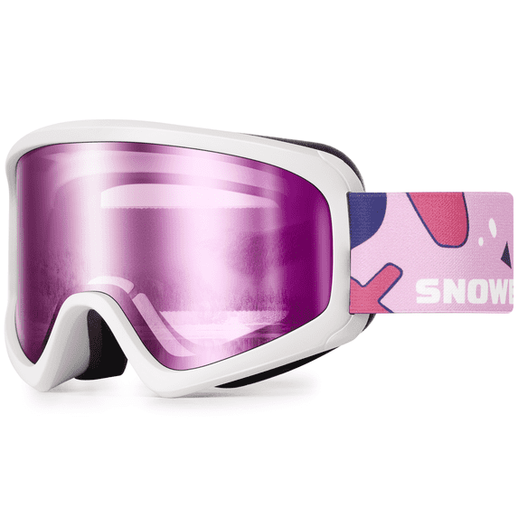 Snower Kids Ski Goggles - Over Glasses Ski/Snowboard Goggles for Youth - 100% UV Protection