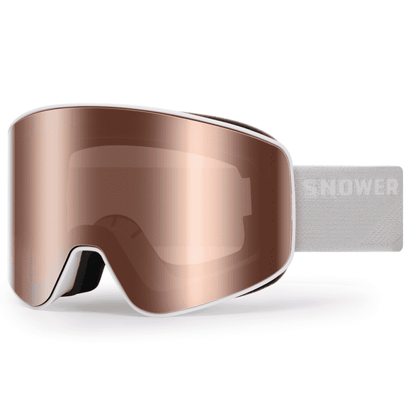 Snower Ski Goggles PRO - Frameless, Interchangeable Lens 100% UV400 Protection Anti-Fog Snow Goggles for Men & Women