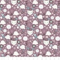 thumbnail image 1 of Snowfall Bear Faces Dark Lilac 100% Cotton Fabric Sold by the Yard, 1 of 1