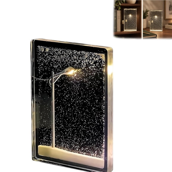 Snowfall Lamp with Bench, DIY Snowy Night Street Lamp Night Light