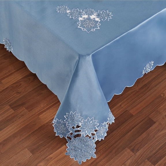 Snowfall Oblong Tablecloth Celestial Blue Celestial Blue 70 x 84 Inches Oblong