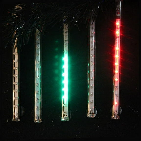 Snowfall - Set of 5 Single-Sided 7" LED Christmas Icicle Light Tubes - Multi