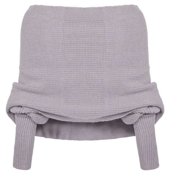 Snowfall Sweater Scarf with Sleeves, Autumn Winter Warm Knitted Crochet Scarf Wrap Shawl Cape with Sleeves Blankets Gray
