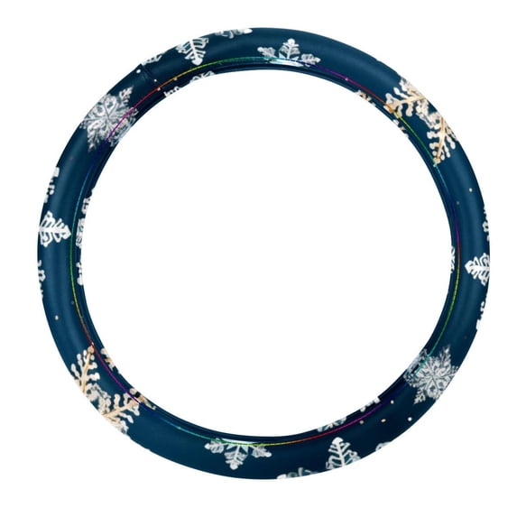 Snowflake 14.5-Inch Printing PVC Leather Car Wheel Cover Steering Wheel Cover Auto Accessories