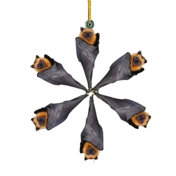 Snowflake 2D Acrylic Ornament Whimsical 6 Petal Shaped Hanging Decor for Halloween Home Accents