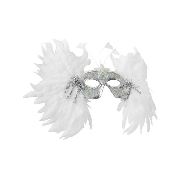 White Snowflake Mardi Gras Mask