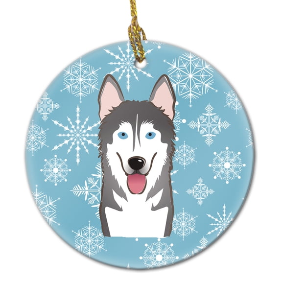 Snowflake Alaskan Malamute Ceramic Ornament