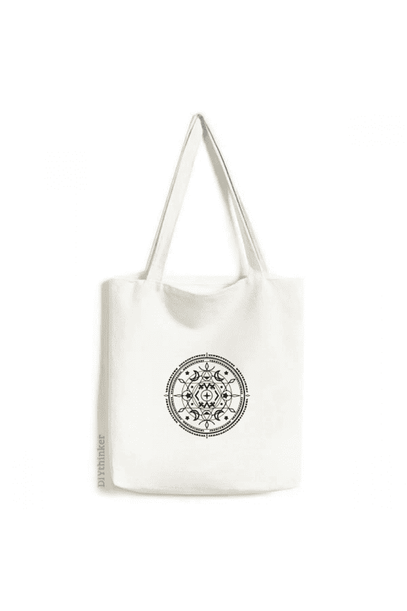 Snowflake Amulet Spell Tote Canvas Bag Shopping Satchel Casual Handbag