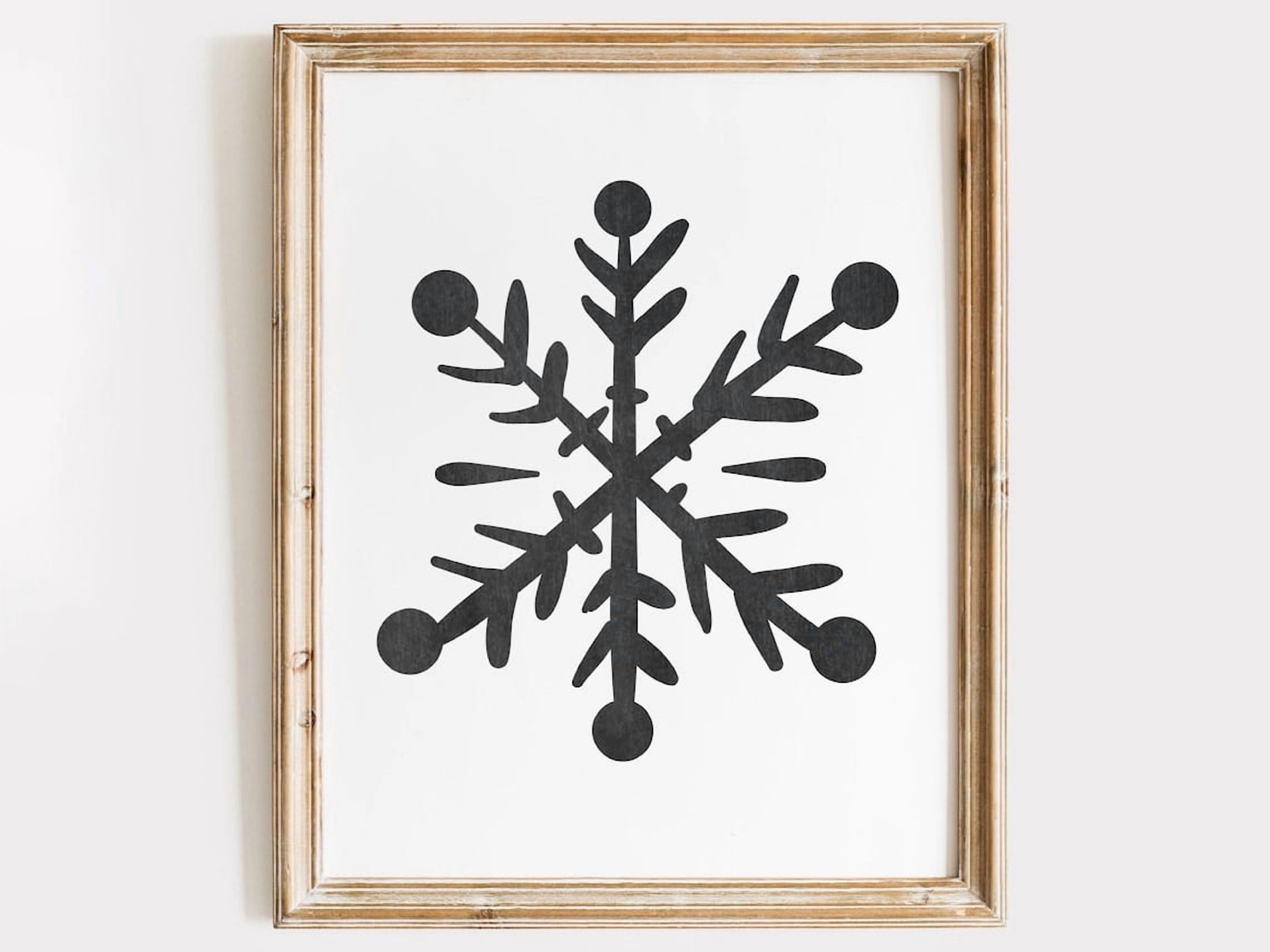 Snowflake Art Print Winter Wall Dã©Cor Living Room Or Hallway Warm ...
