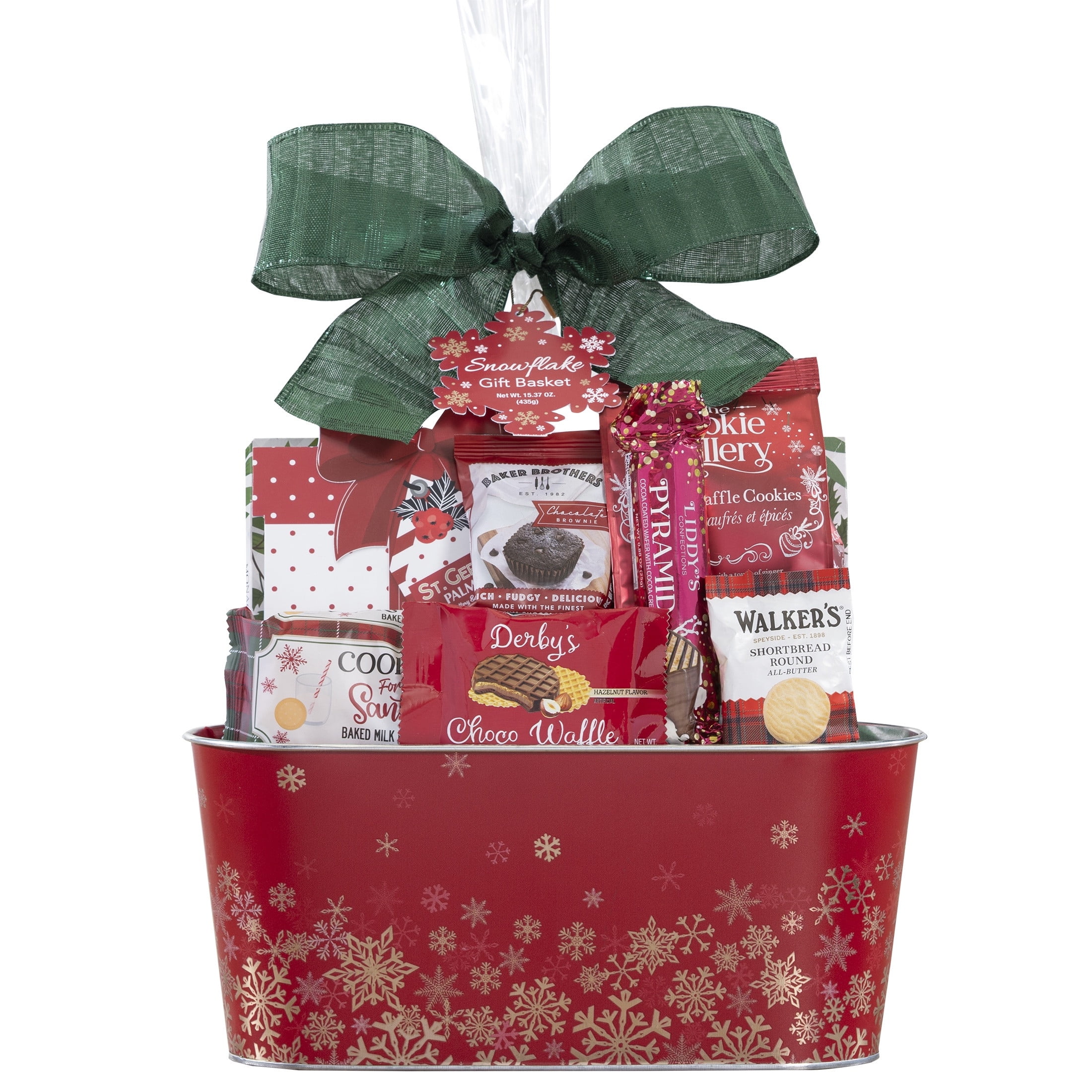 Snowflake Wishes Gourmet Assorted Sweet and Savory Treats Gift Basket by Houdini