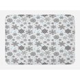 thumbnail image 1 of Snowflake Bath Mat, Lace Style Arrangement of Snowflakes Winter Season Christmas Illustration, Non-Slip Plush Mat Bathroom Kitchen Laundry Room Decor, 29.5 X 17.5 Inches, Blue Black White, Ambesonne, 1 of 2