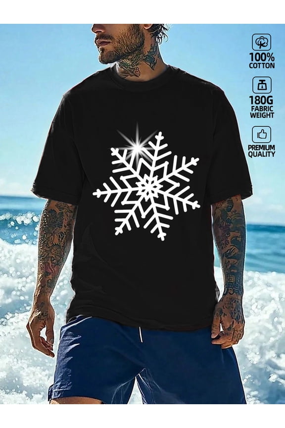 Snowflake Beach T-Shirt comfort colors tshirt cotton tshirts for men sale top retro black Classic casual T-shirt, street style, summer casual wear, perfect for gift giving Soft and comfortable Perfe